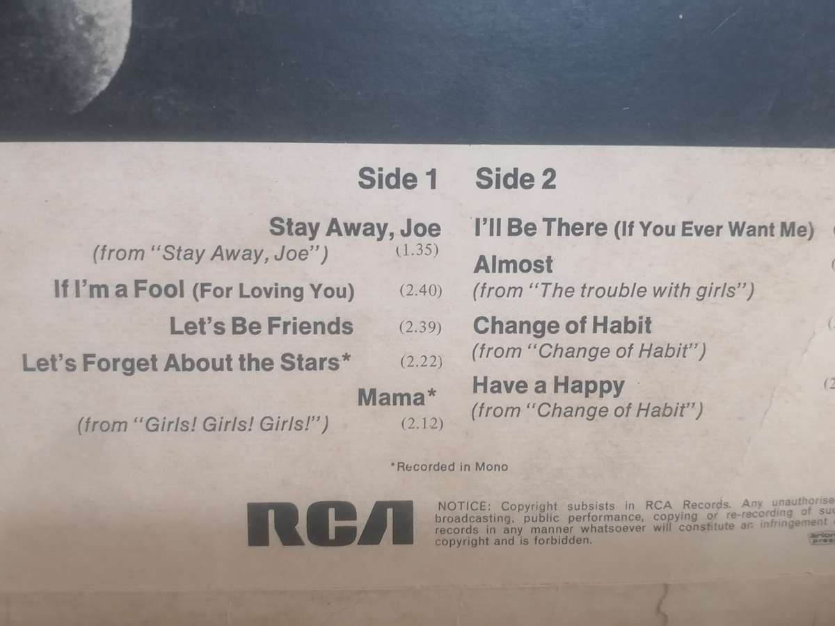 Elvis Presley, Let's be Friends,  vinyl very good.