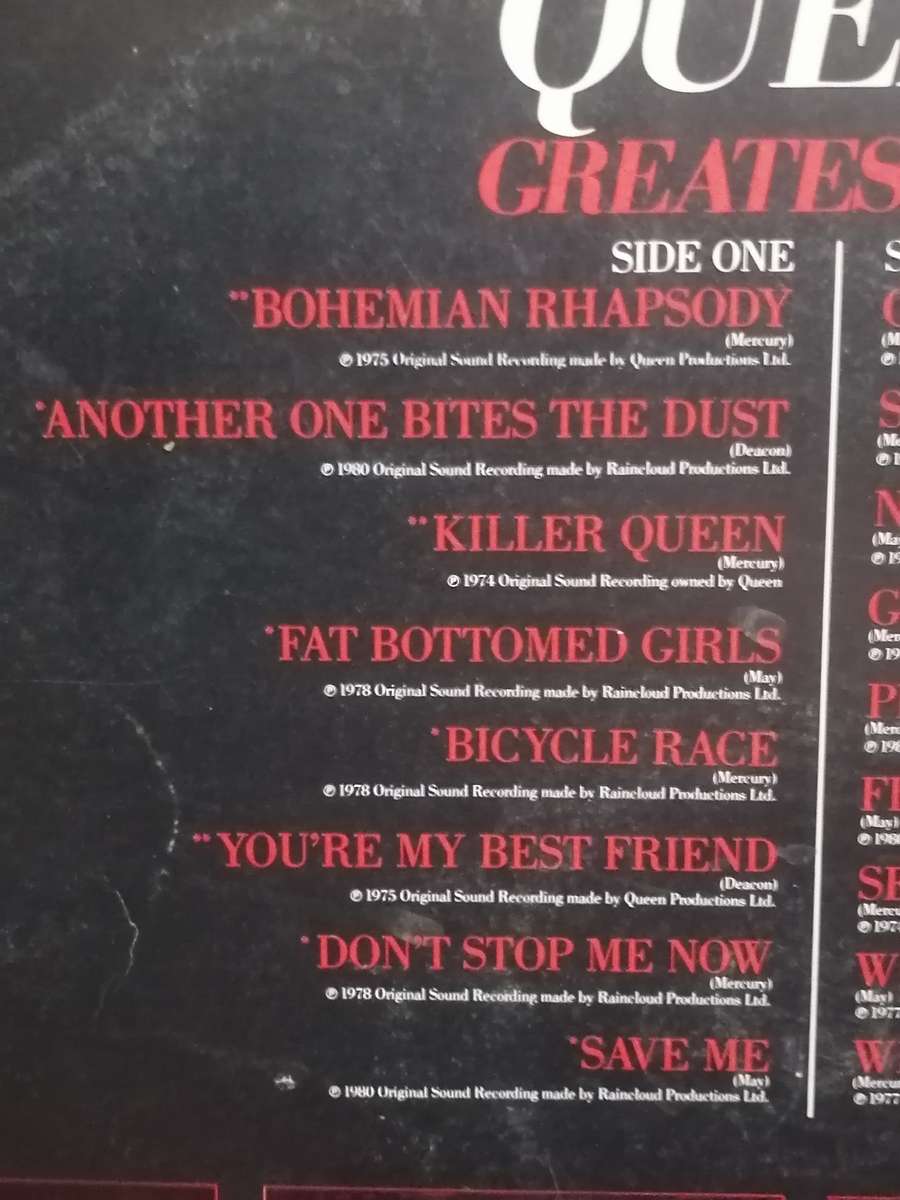Queen, Greatest hits, vinyl.