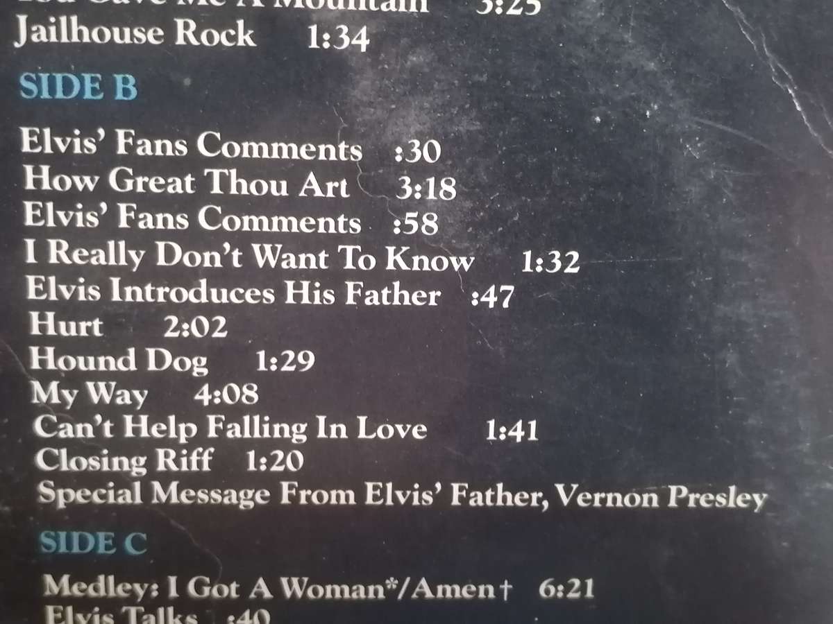 Elvis Presley in concert on tour June 1977, double album, vinyl's