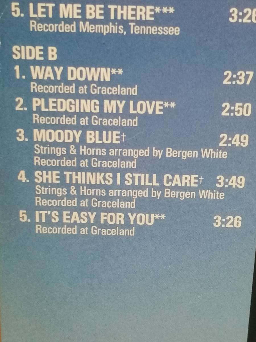 Elvis Presley, Moody Blue, vinyl.