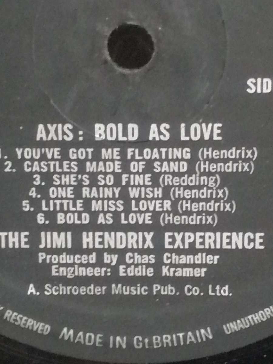 The Jimi Hendrix Experience, Axis: Bold as Love, vinyl.