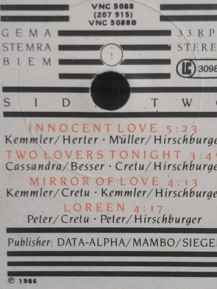 Sandra, Mirrors, vinyl very good.