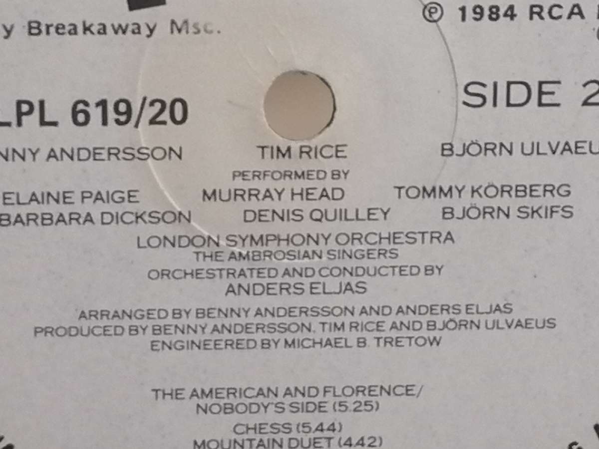 Chess, Double album, vinyl's.