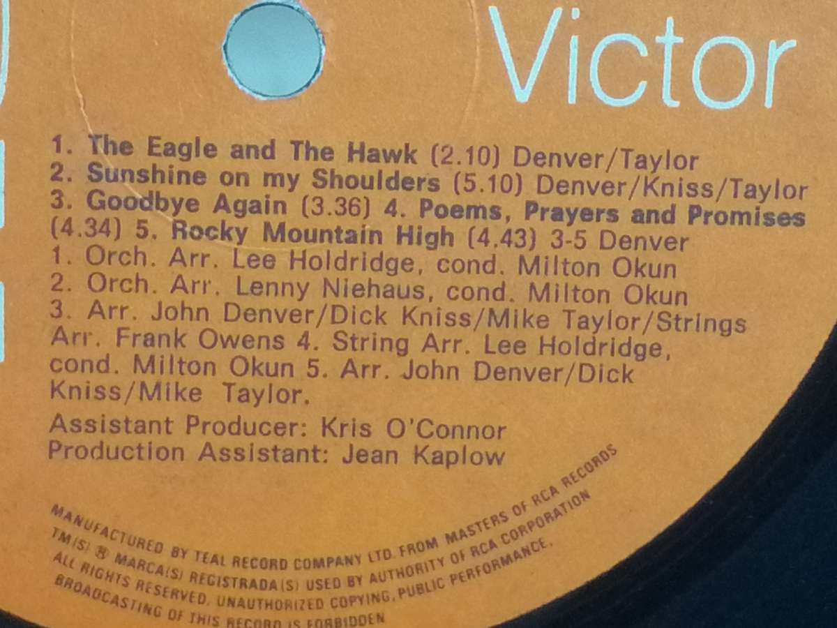 John Denver, Greatest Hits, vinyl.