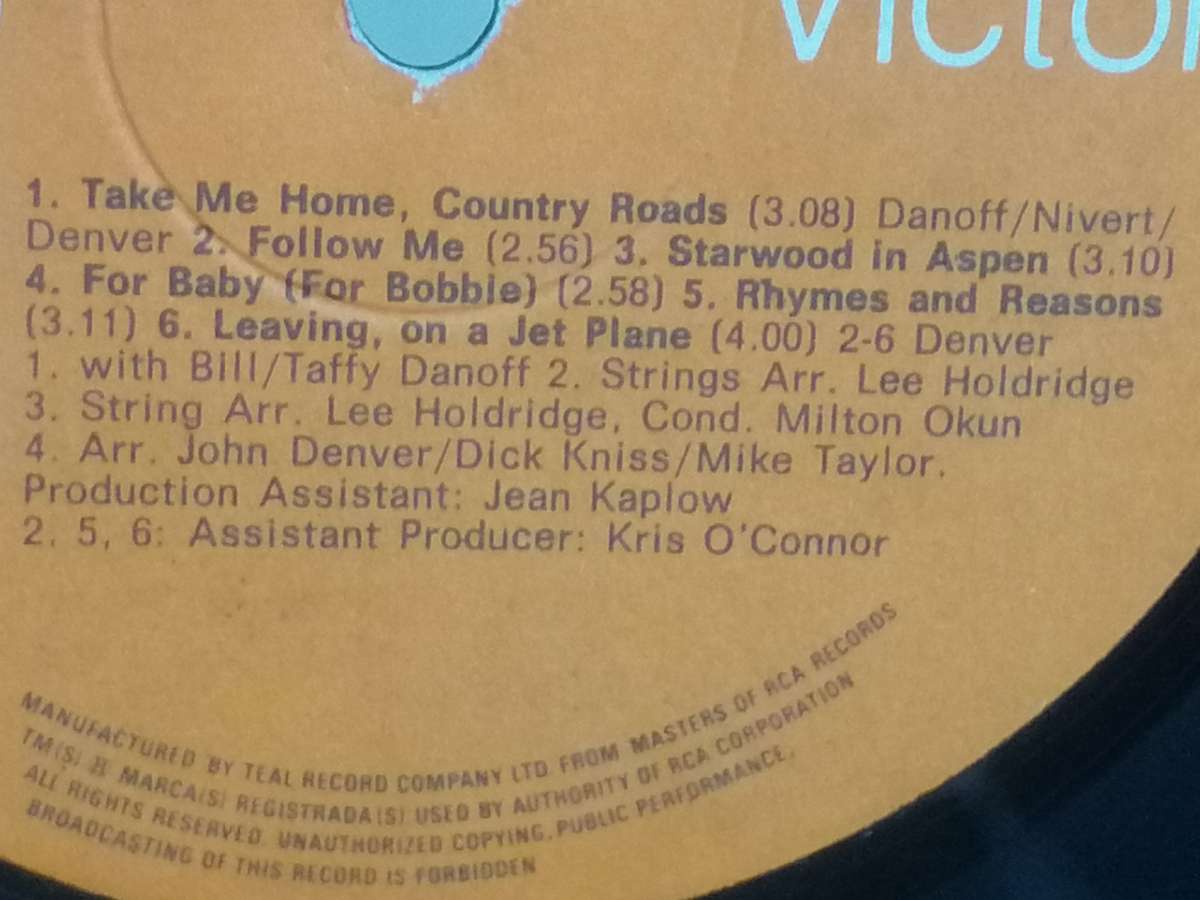 John Denver, Greatest Hits, vinyl.