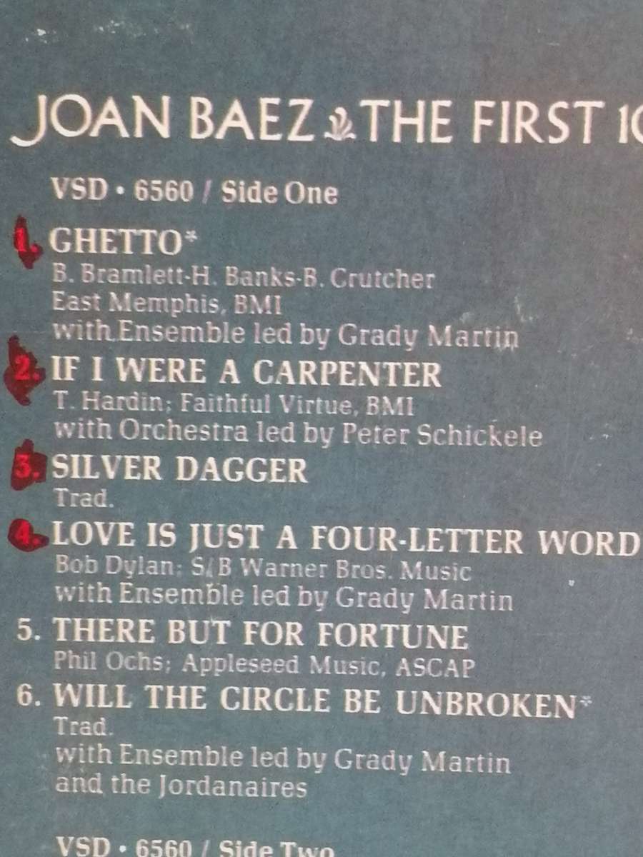 Joan Baez, First 10 years, double album, vinyl's very good.