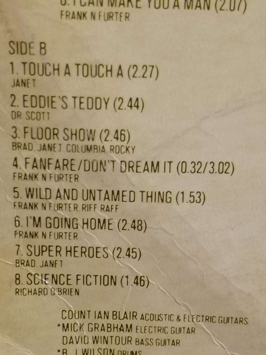 Rocky Horror picture show, vinyl very good.