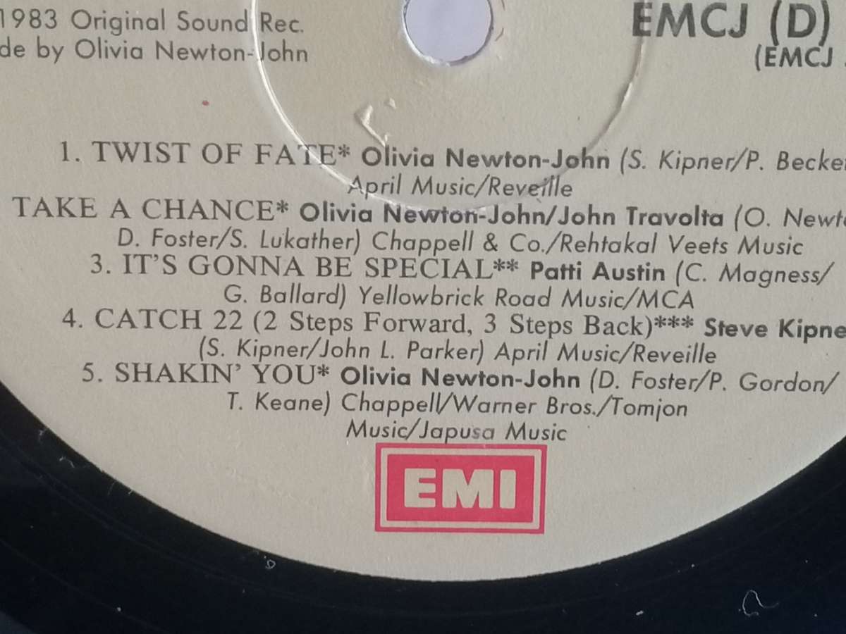 John Travolta & Olivia Newton-John, Two of a Kind, vinyl exellent.