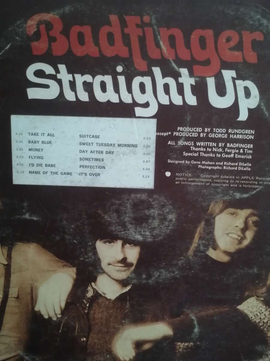 Badfinger, Straight up, vinyl in good condition.