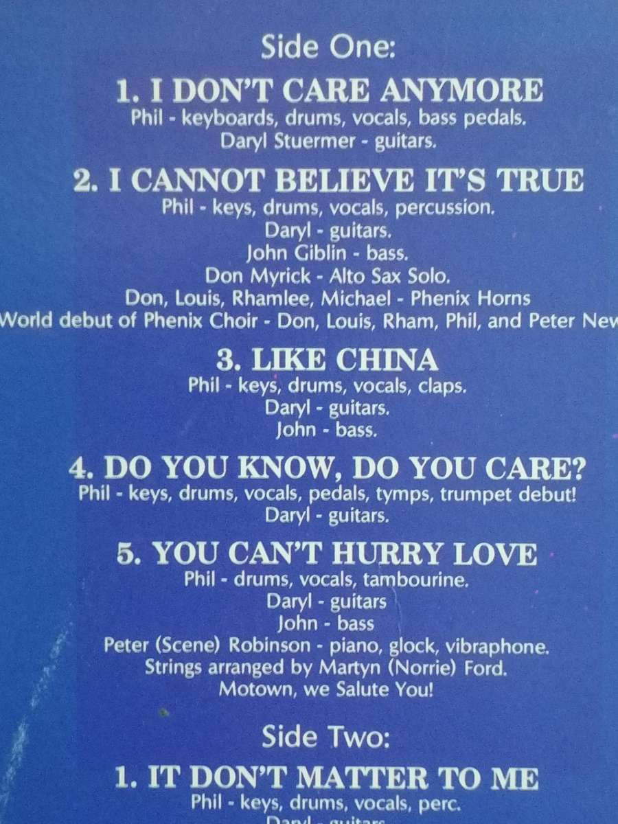 Phil Collins, Hello I must be Going, vinyl excellent.