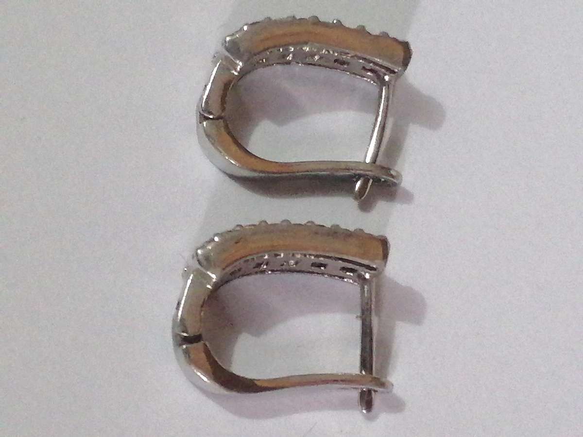 Quality Sterling Silver stud clip on earring set with CZ stones.