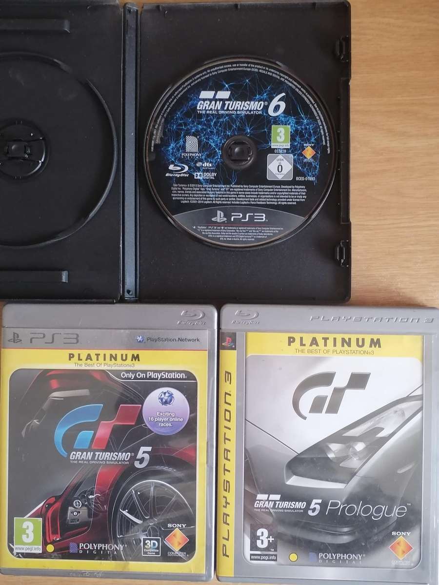 3x PS3 games, Gran Turismo 5 Platinum, Gran Turismo 5 Prologue Platinum & Gran Turismo 6.