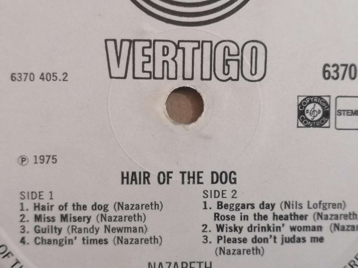 Nazareth, Hair of the dog, vinyl very good.