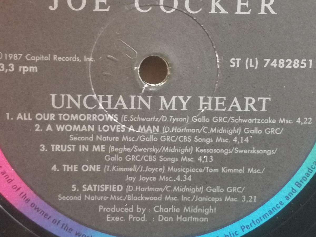 Joe Cocker, unchain my heart, vinyl very good+ .