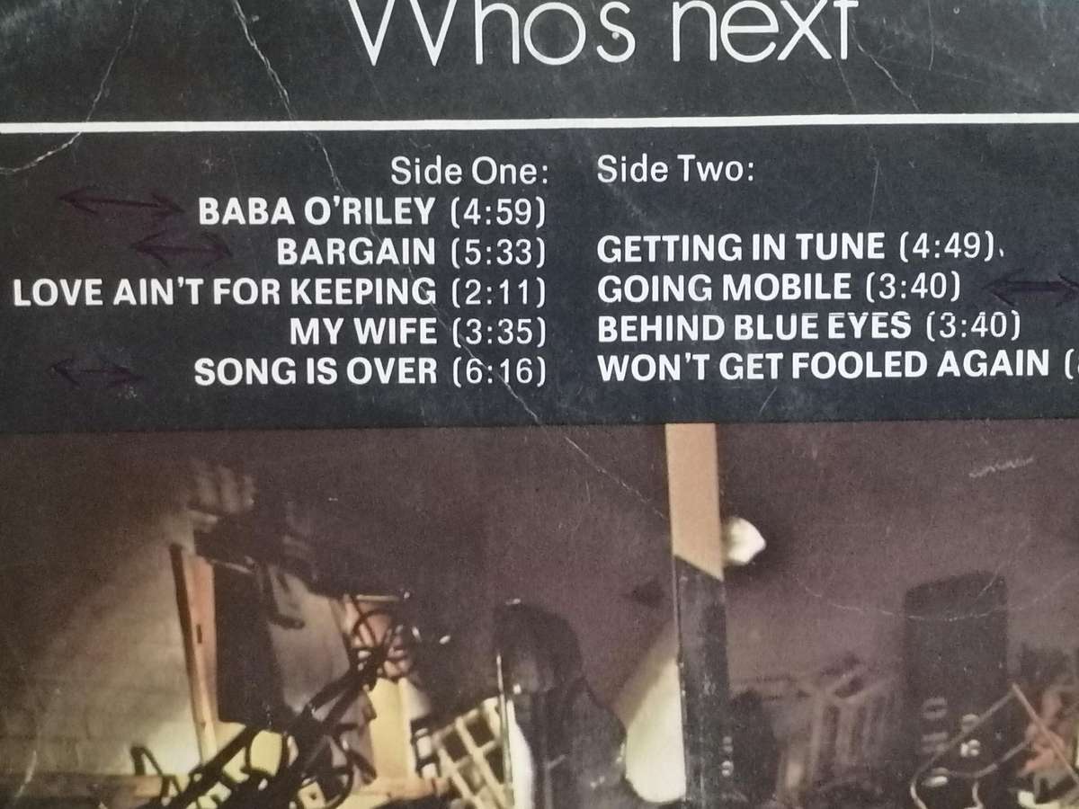 The Who, Who's next, vinyl very good.