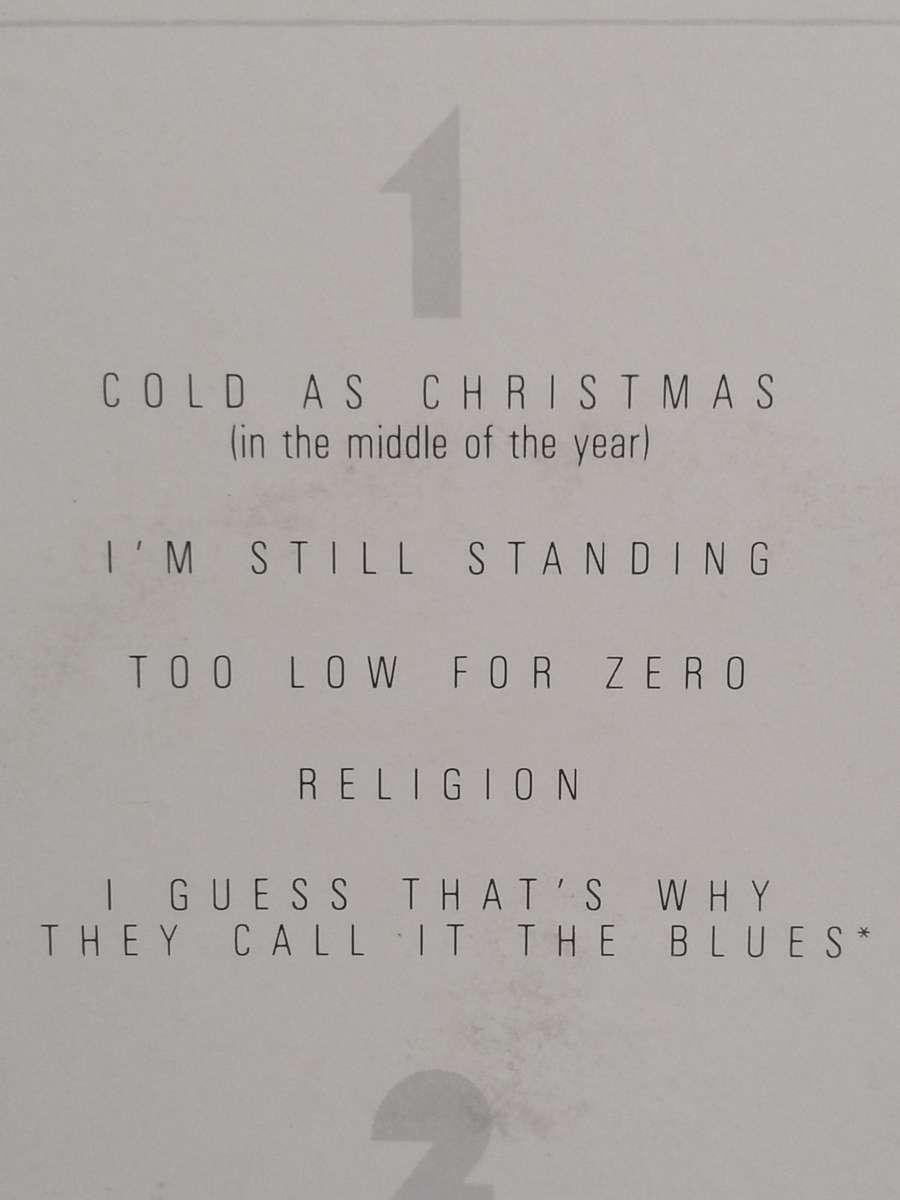 Elton John, too low for Zero, vinyl excellent