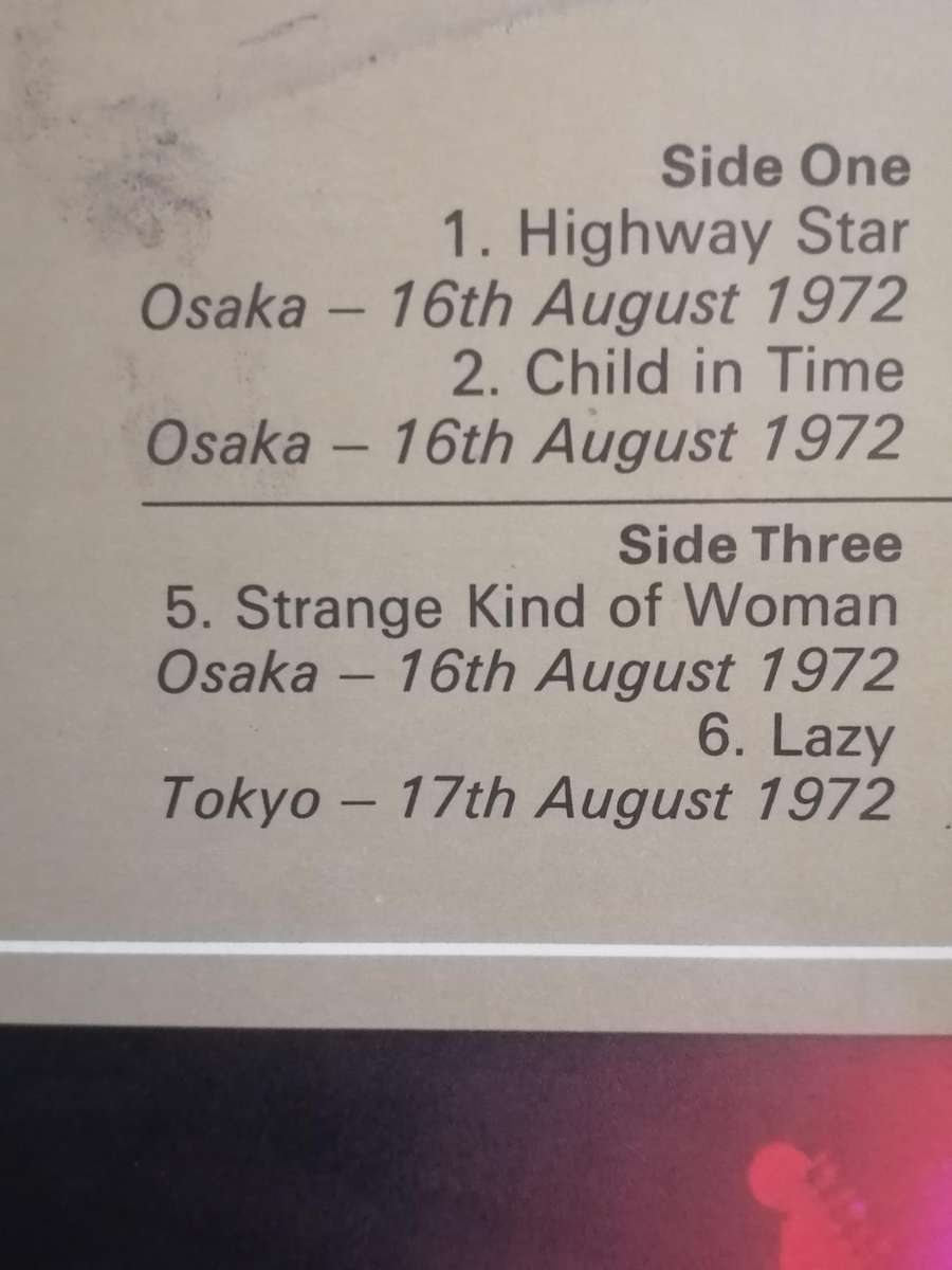 Deep Purple, Made in Japan, double album vinyl's very good-  .