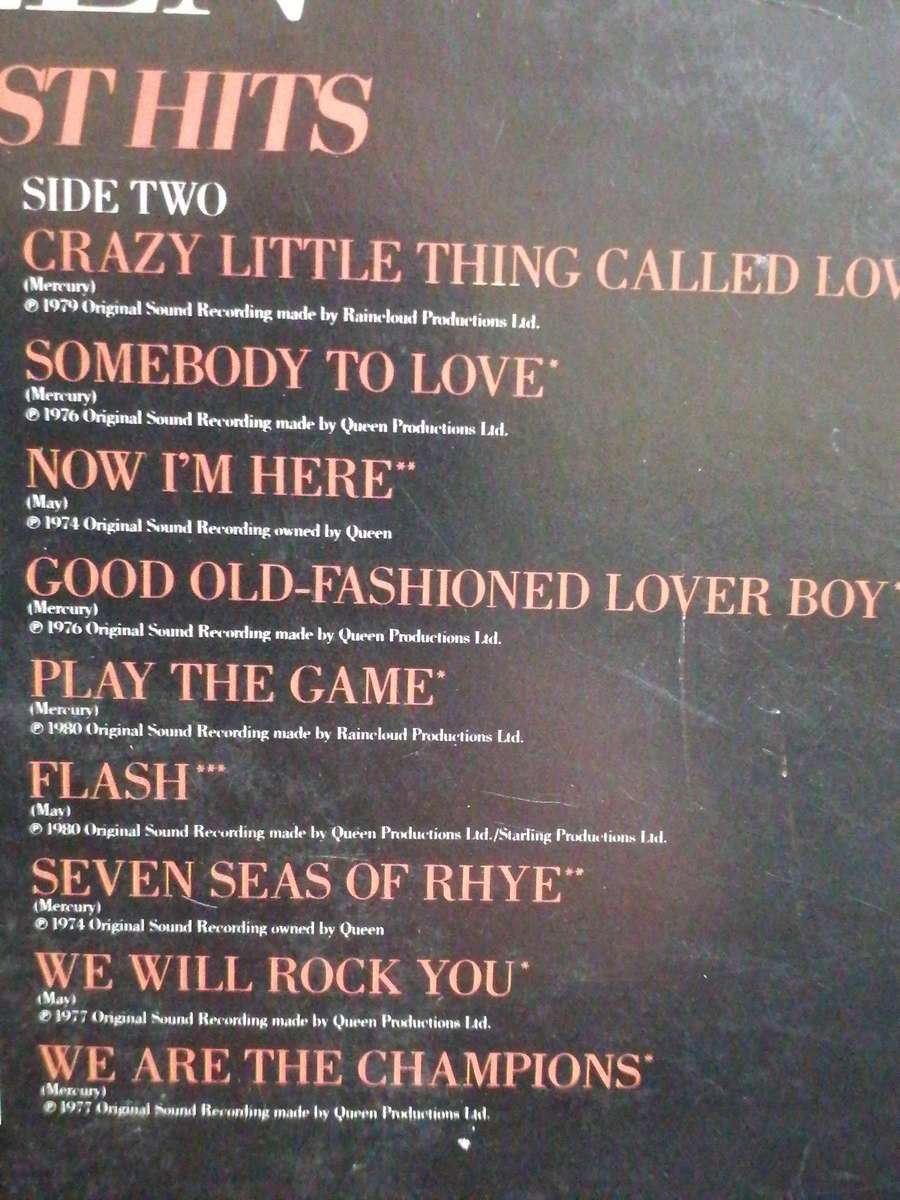 Queen, Greatest Hits, vinyl very good.