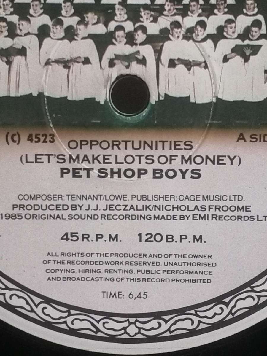 Pet Shop Boys, Opportunities, Scarce Maxi vinyl, very good+ .