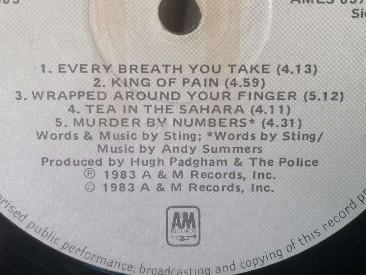 The Police, Synchronicity, vinyl excellent.
