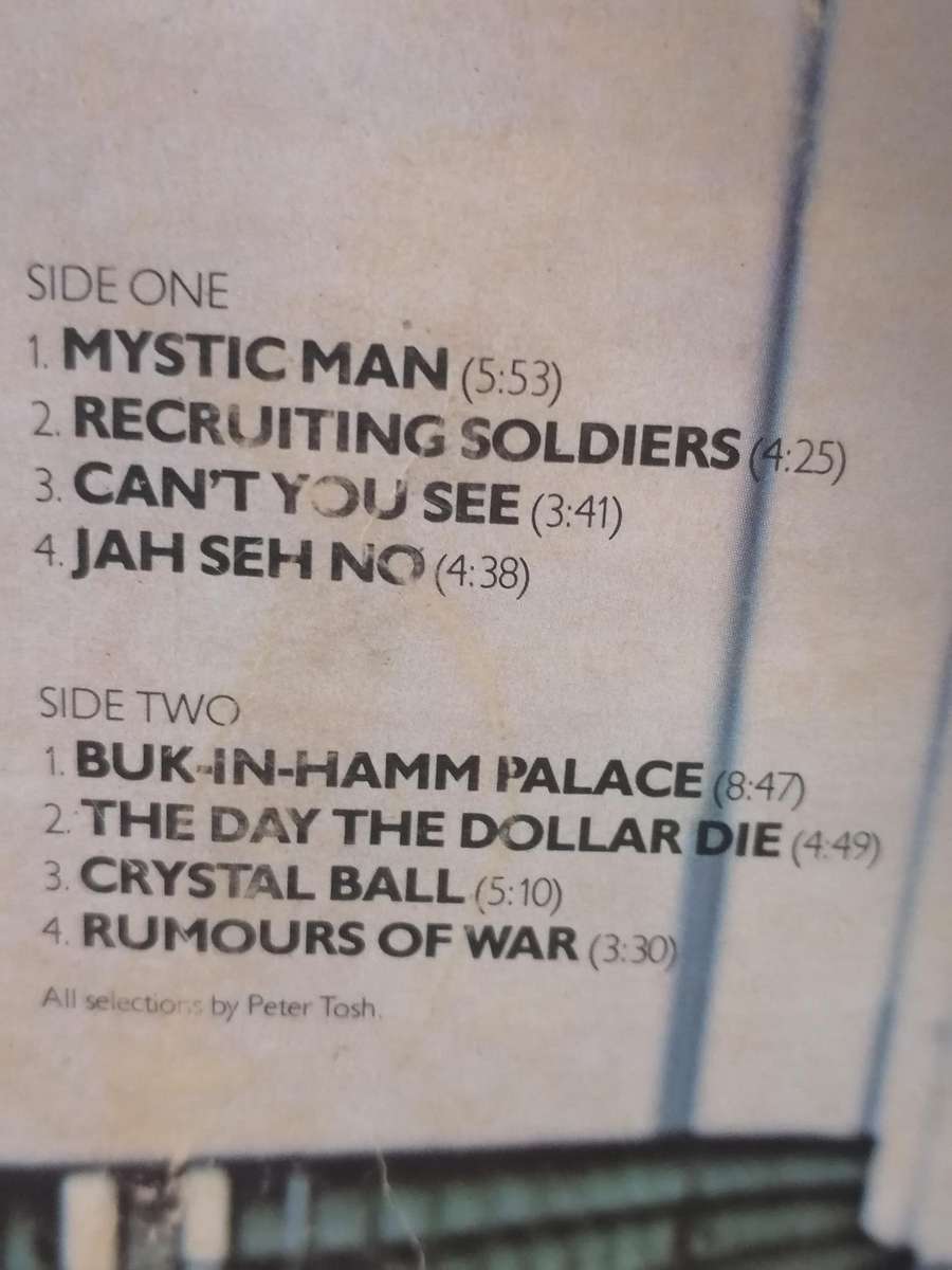 Peter Tosh, Mystic Man, vinyl very good+.