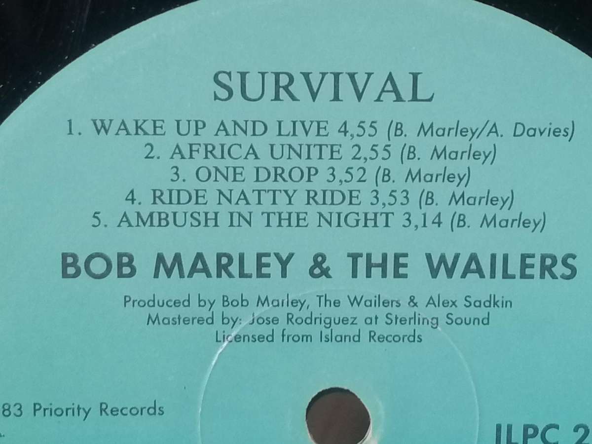 Bob Marley & The Wailers, Survival, vinyl very good.