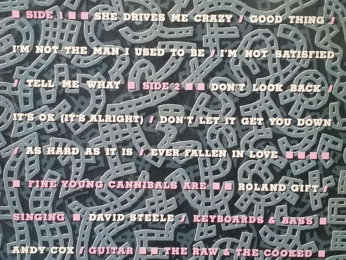 Fine Young Cannibals, The Raw & the Cooked, vinyl good.