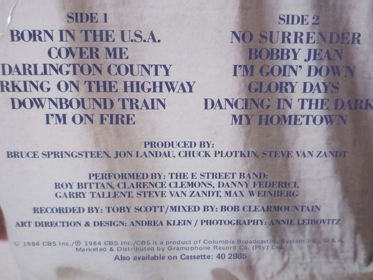 Bruce Springsteen, Born in the USA, vinyl good+.