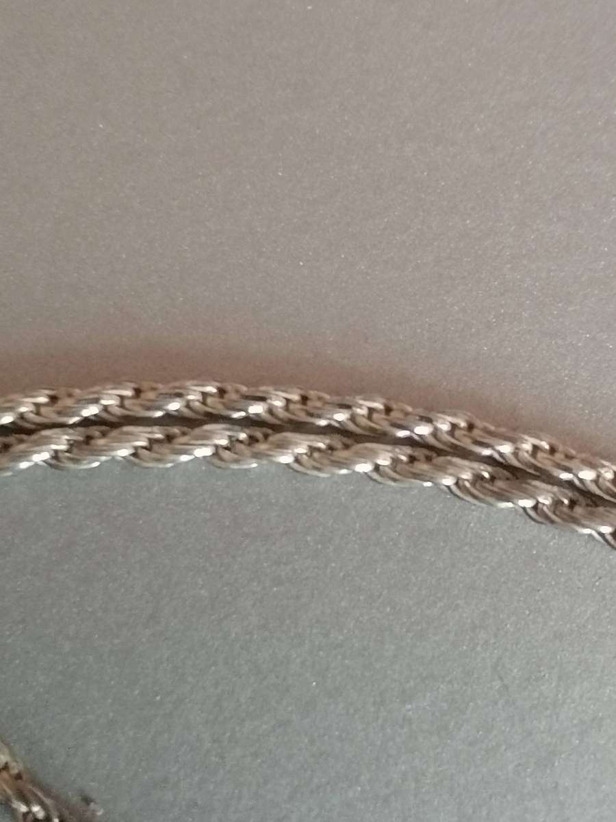 Beautiful 925. silver long rope necklace, 2mm width & 70cm long.