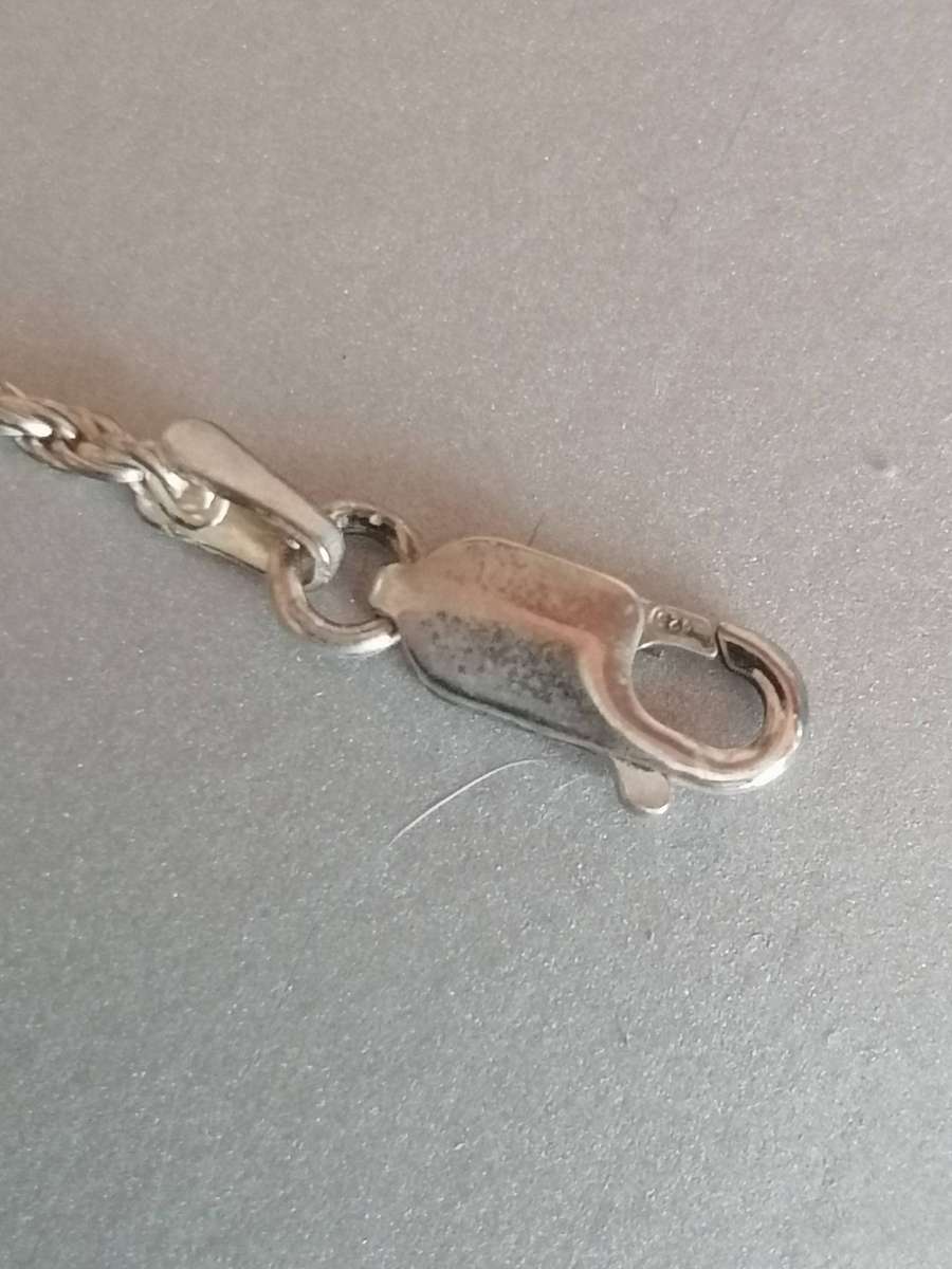Beautiful 925. silver long rope necklace, 2mm width & 70cm long.