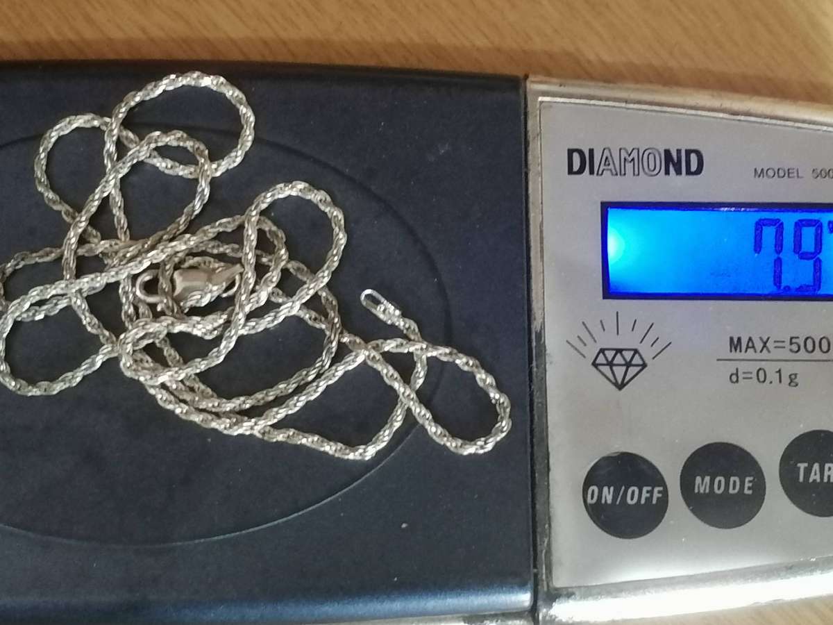 Beautiful 925. silver long rope necklace, 2mm width & 70cm long.