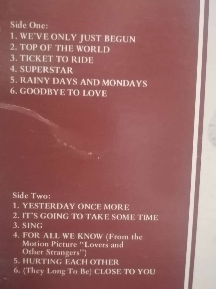 The Carpenters, 24 Greatest hits, double album, vinyl's excellent.