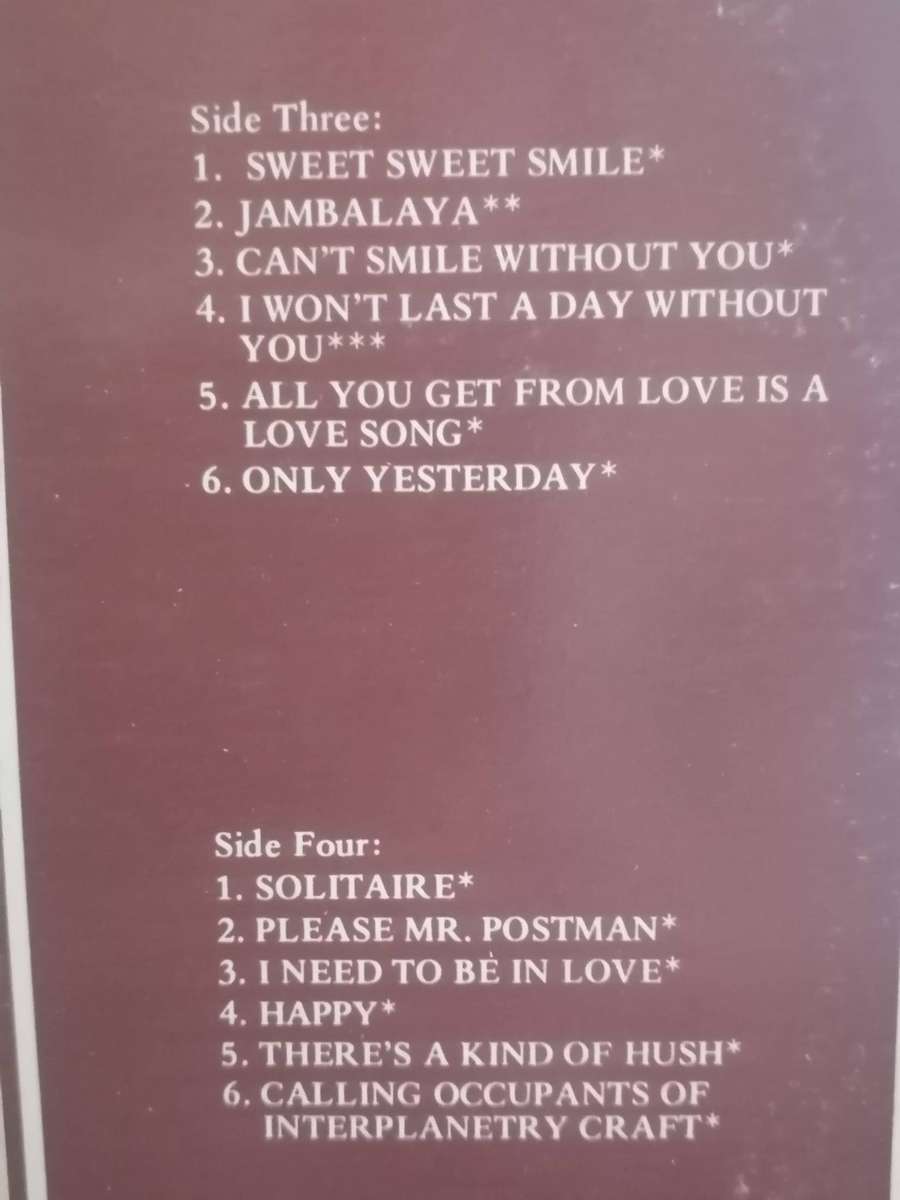 The Carpenters, 24 Greatest hits, double album, vinyl's excellent.