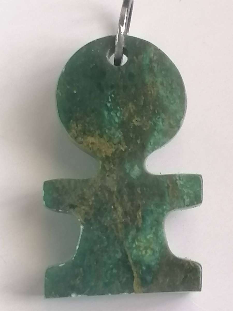 Rare Vinitage Baberton Verdite (Jade) hand carved figure (Silver ring).