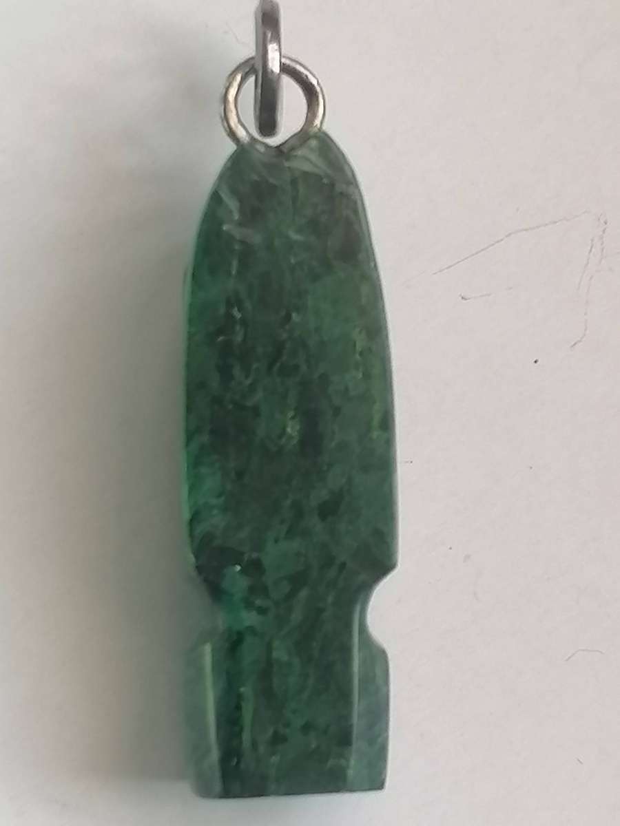 Rare Vinitage Baberton Verdite (Jade) hand carved face with Silver ring.