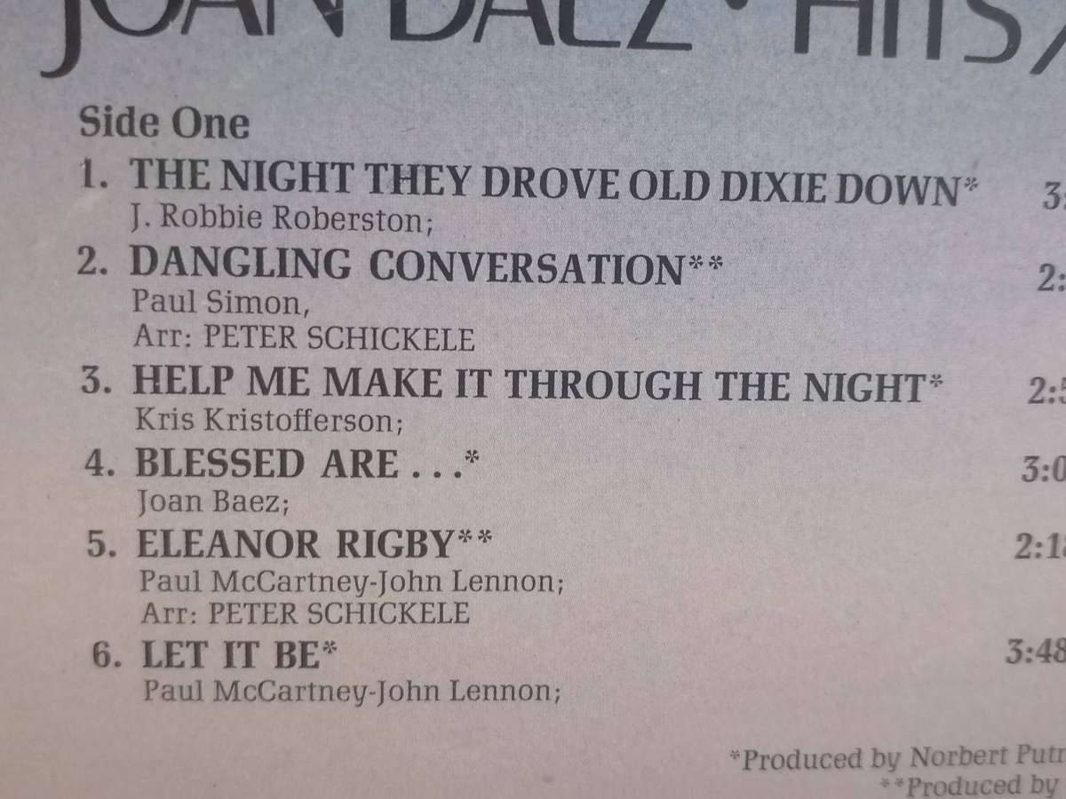 Joan Baez, Hits/Greatest & others, vinyl very good.