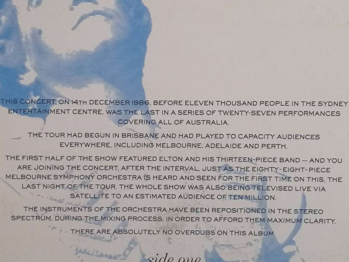 Elton John Live in... Double album, vinyl's very good.