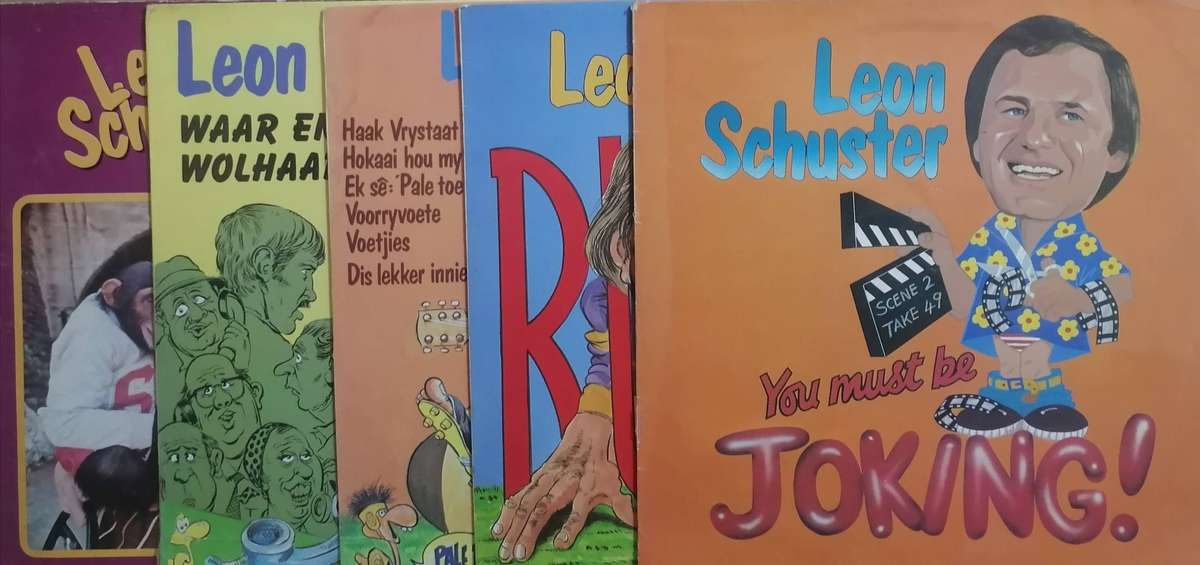 5x Leon Schuster albums, vinyl's excellent to very good.