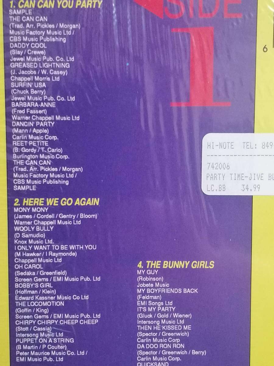 The Jive Bunny & the Mastermixers, It's Party Time, vinyl excellent.