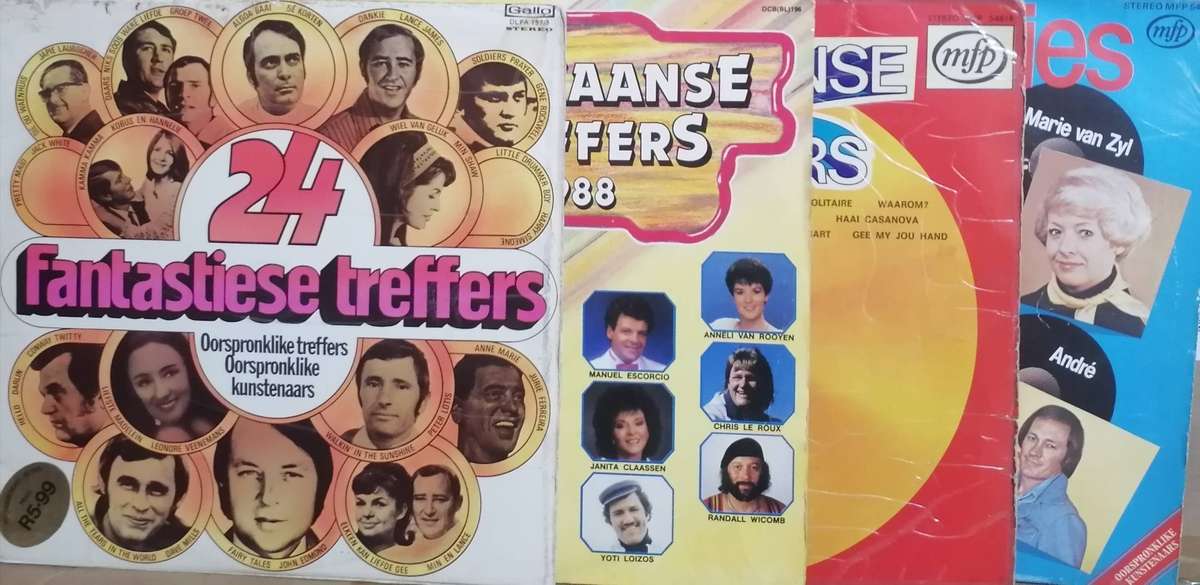 4 x  Afrikaanse Treffer albums, vinyl's excellent to very good.