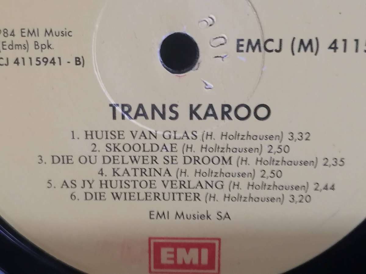 Trans-Karoo, Herman Holtzhausen vinyl very good.