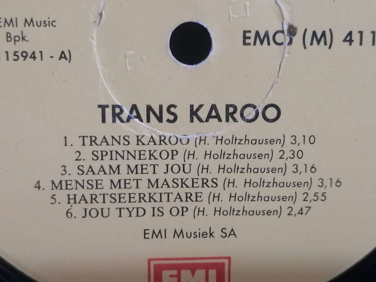 Trans-Karoo, Herman Holtzhausen vinyl very good.