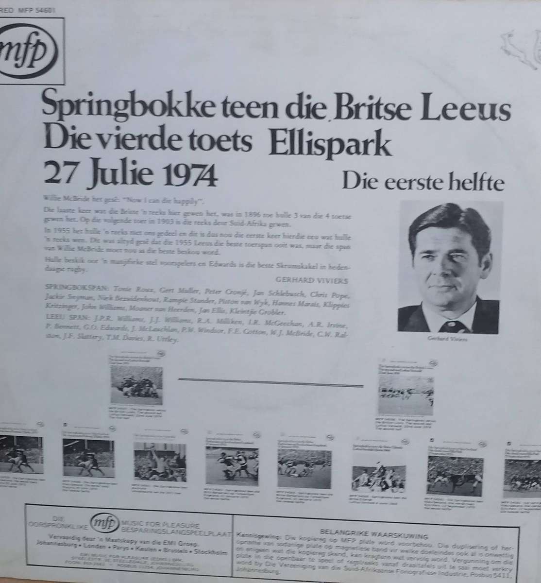 Springbokke teen die Britse Leeus, 27 Julie 1974, Ellispark, Eerste Helfte.