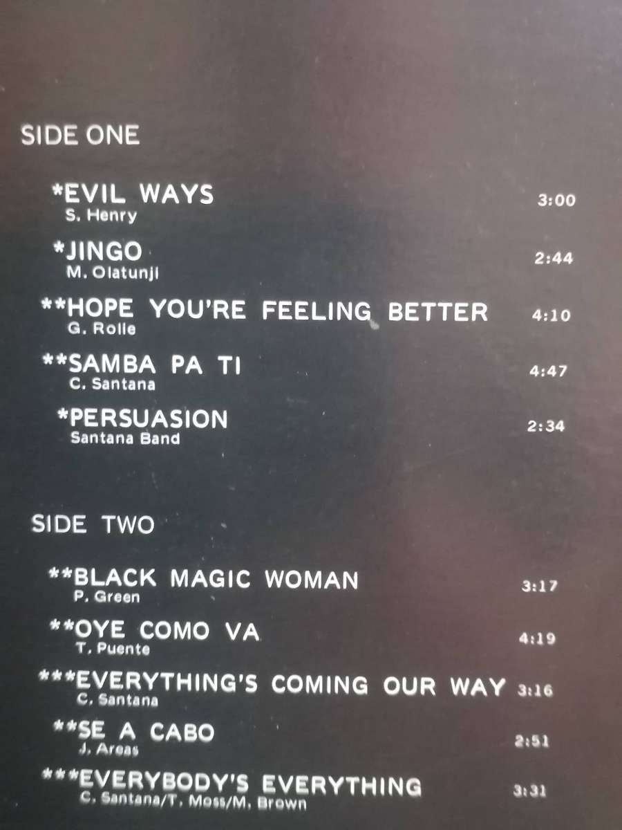 Santana's Greatest hits, vinyl very good+.