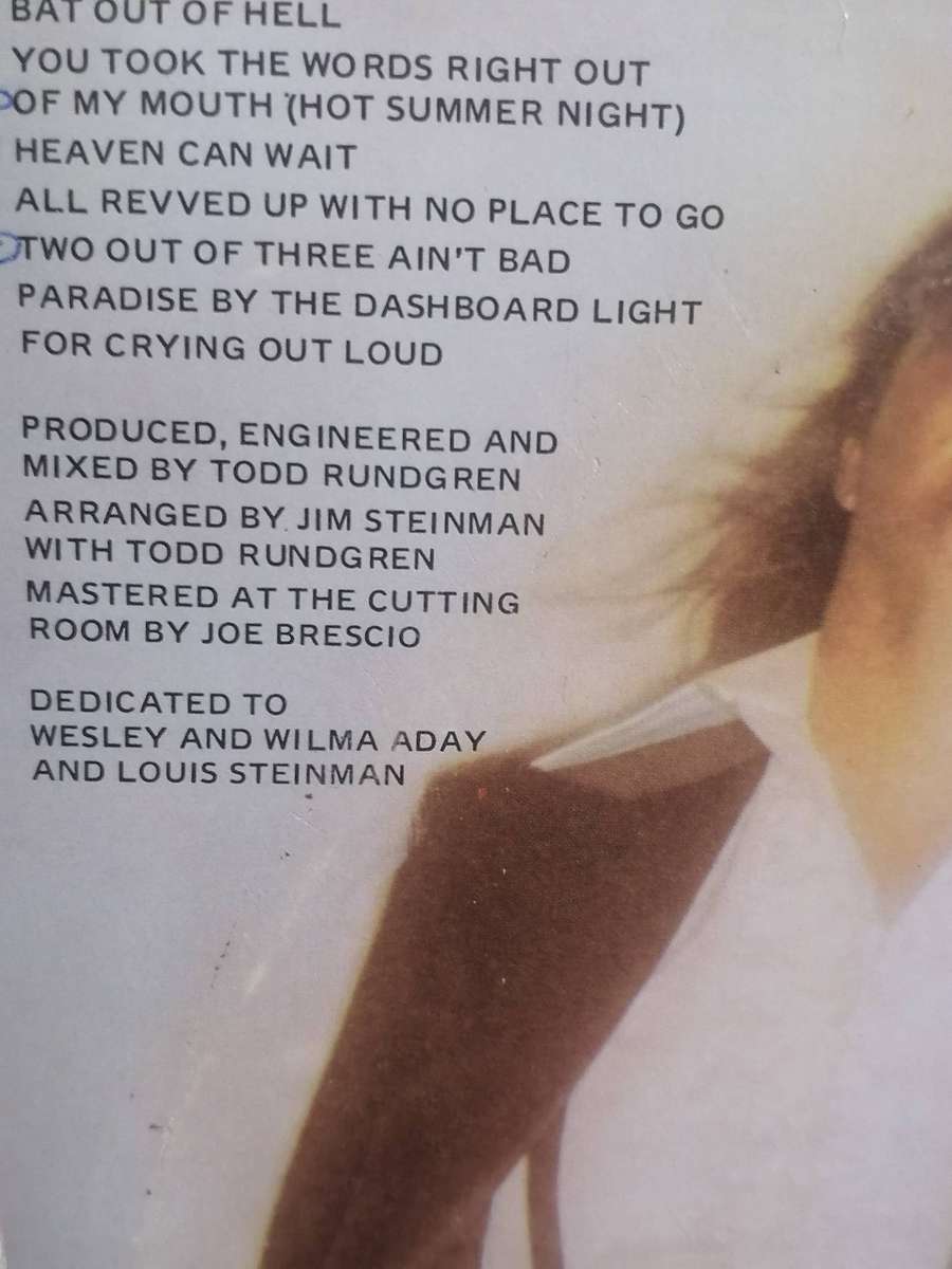 Meat Loaf, Bat out of Hell, vinyl very good+.