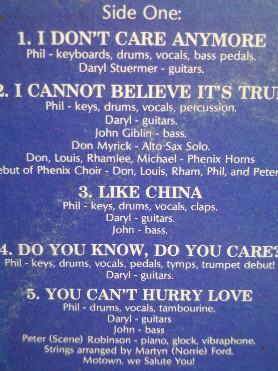 Phil Collins, Hello I must be Going, vinyl very good.