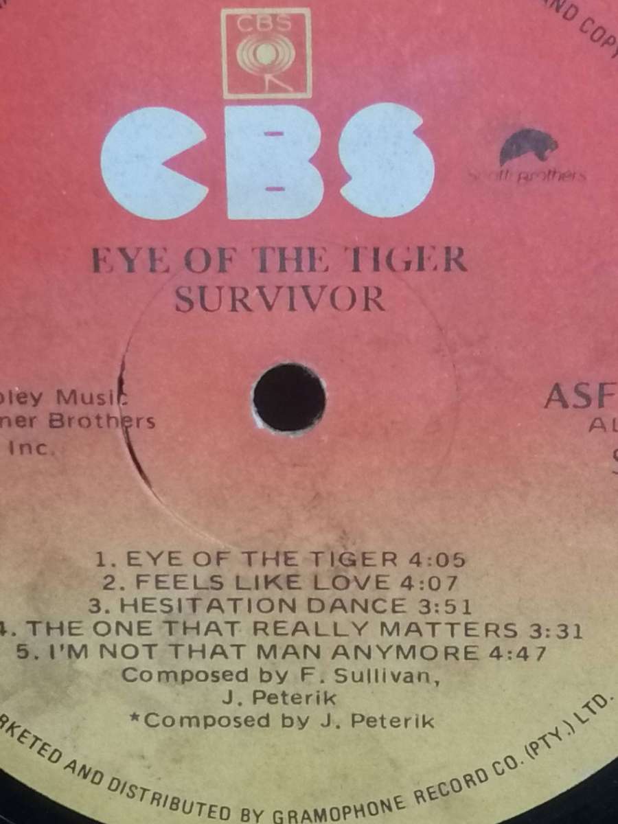 Survivor, Eye of the Tiger, vinyl very good.