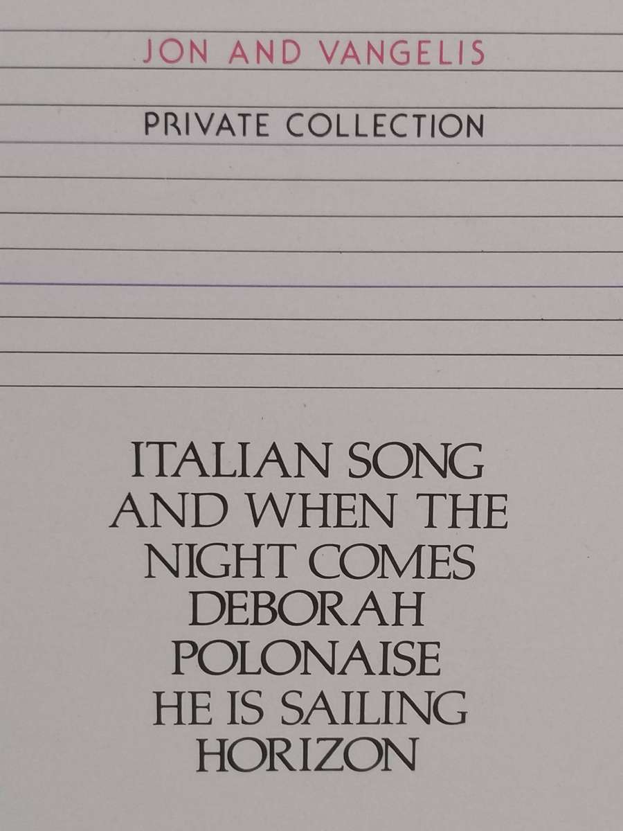 Jon and Vangelis, Private collection, vinyl excellent.