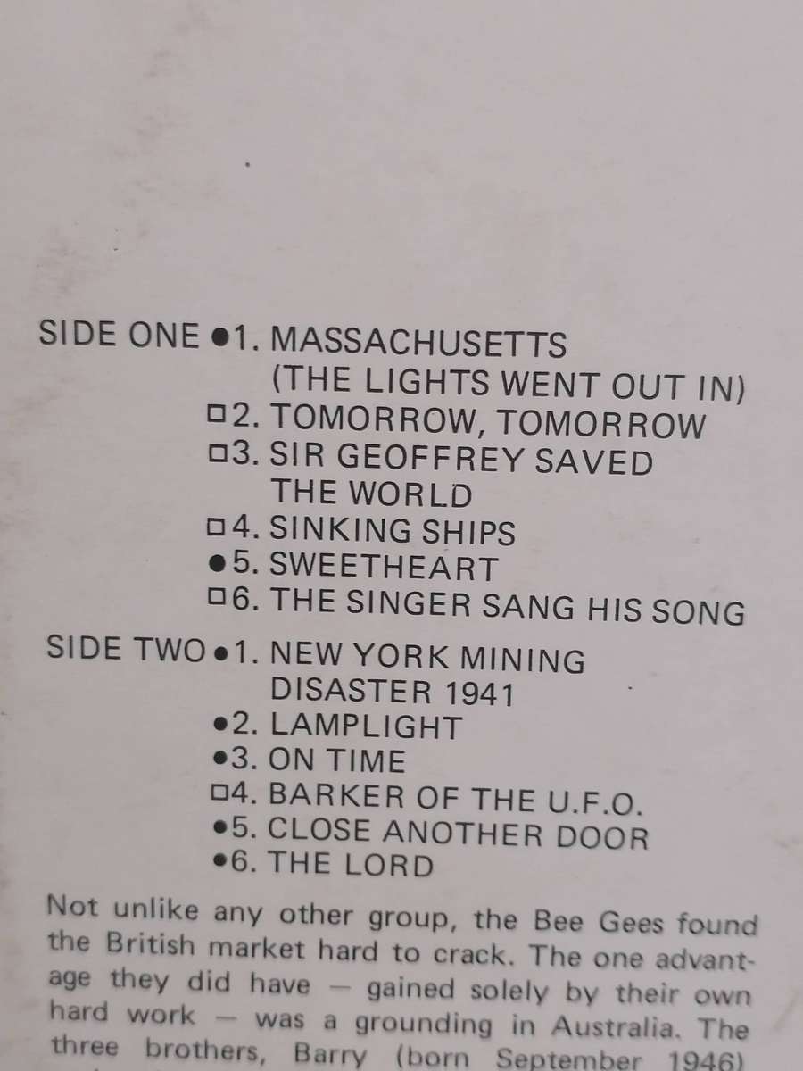 Bee Gees, Massachusetts, vinyl excellent.