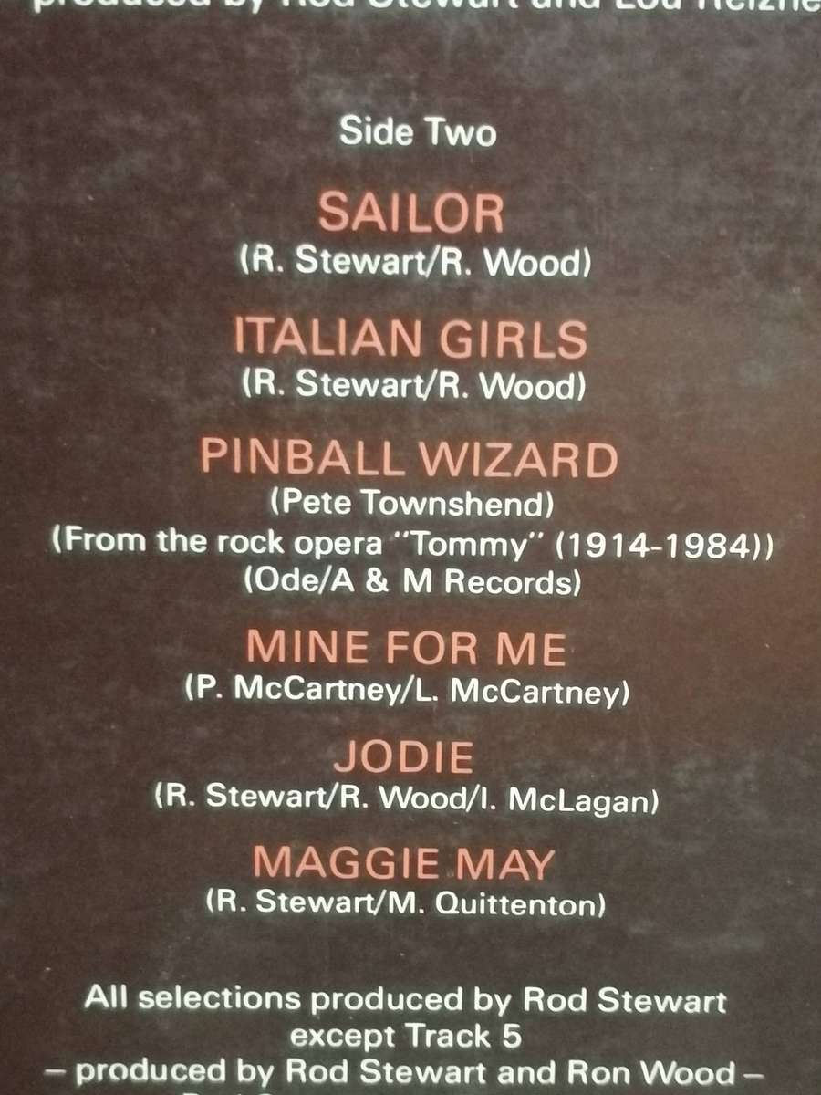 Rod Stewart, Hot Rods, vinyl good+.